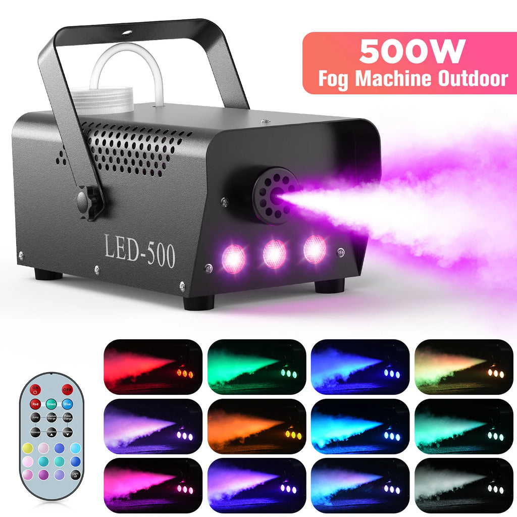 Halloween RGB Fog Machine 500W with Remote Control