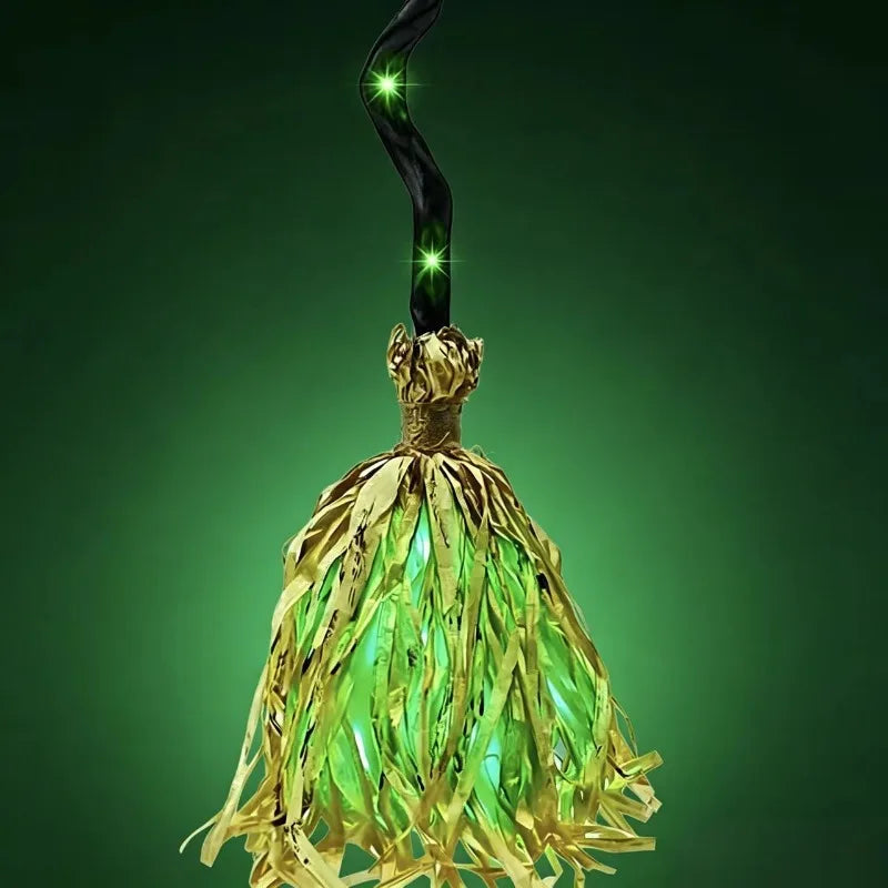 Halloween Glowing Witch Broom / Spooky Haunted House Decoration